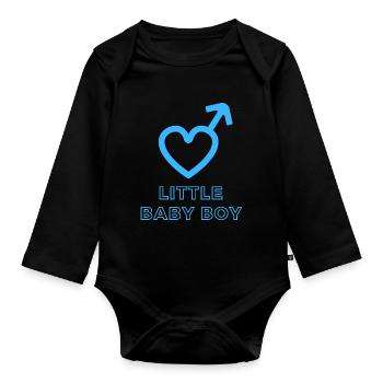Annonce de bébé - Garçon - Grossesse - Body Bébé bio manches longues - noir - Devant