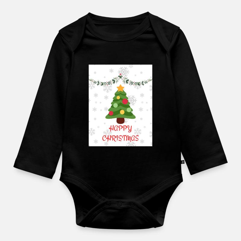 FROHE WEIHNACHTEN - Baby Bio-Langarm-Body - Schwarz