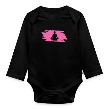 Yoga Om - Baby Bio-Langarm-Body - Schwarz - Vorne