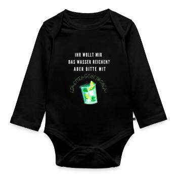 Wasser reichen - Baby Bio-Langarm-Body - Schwarz - Vorne