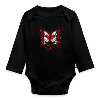 Drapeau du Canada - Body Bébé bio manches longues - noir - Devant