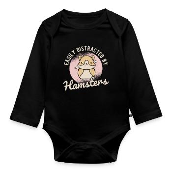 Nagetier Hamster - Baby Bio-Langarm-Body - Schwarz - Vorne