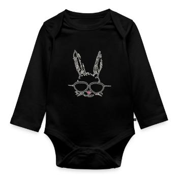 Drawing Easter Sunglasses Glasses - Organic Longsleeve Baby Bodysuit - black - Front