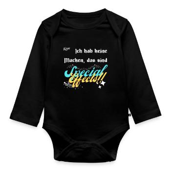 Ich hab keine Macken, das sind Spezial effects! - Baby Bio-Langarm-Body - Schwarz - Vorne
