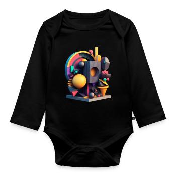 3D - Baby Bio-Langarm-Body - Schwarz - Vorne