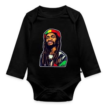 Mr Rasta - Baby Bio-Langarm-Body - Schwarz - Vorne