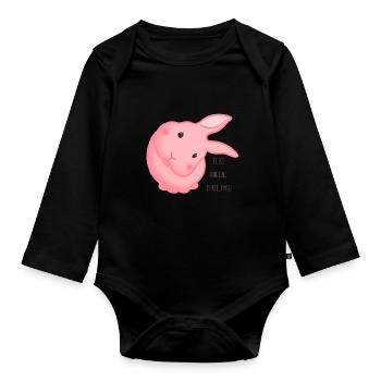 Es ist nur eine Phase, Hase! Minimal Rosa - Baby Bio-Langarm-Body - Schwarz - Vorne