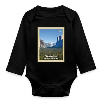 Yosemite National Park - Organic Longsleeve Baby Bodysuit - black - Front