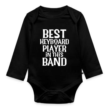Bester Keyboarder Keyboarder Klavierspieler - Baby Bio-Langarm-Body - Schwarz - Vorne