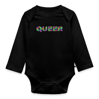 Queer - Baby Bio-Langarm-Body - Schwarz - Vorne