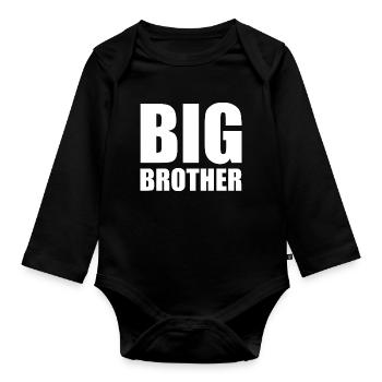 Big brother - Body Bébé bio manches longues - noir - Devant