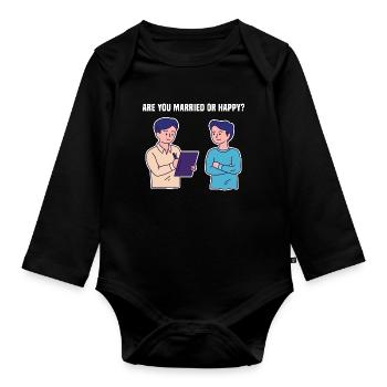 Father's Day Wedding Design - Organic Longsleeve Baby Bodysuit - black - Front