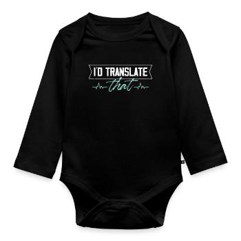 Je traduirais ce codeur médical - Body Bébé bio manches longues - noir - Devant