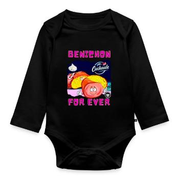 Bénichon For Ever by Ça Glâne Pour Moi - Organic Longsleeve Baby Bodysuit - black - Front