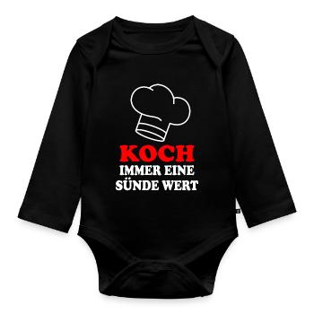 Koch - Baby Bio-Langarm-Body - Schwarz - Vorne