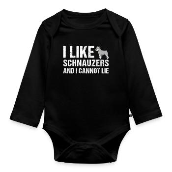 J’aime Schnauzer et je ne peux pas mentir - Body Bébé bio manches longues - noir - Devant
