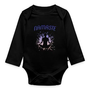 namaste - Baby Bio-Langarm-Body - Schwarz - Vorne