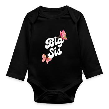 Big Sis - parfait pour la grande soeur - Body Bébé bio manches longues - noir - Devant
