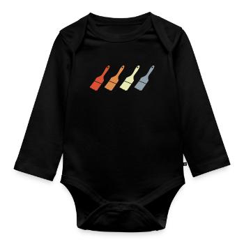 Painting Brush - Organic Longsleeve Baby Bodysuit - black - Front