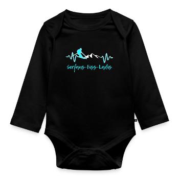 Skifahren Serfaus Fiss Ladis - Baby Bio-Langarm-Body - Schwarz - Vorne