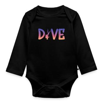 Dive, Diver, Scuba Diving - Baby Bio-Langarm-Body - Schwarz - Vorne