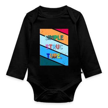 Simple design. Simple structure 2024. - Organic Longsleeve Baby Bodysuit - black - Front