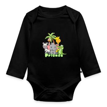 Friends - Baby Bio-Langarm-Body - Schwarz - Vorne