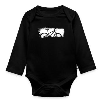 Urban Bike Silhouette Graphic - Organic Longsleeve Baby Bodysuit - black - Front