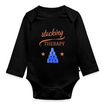 CUP STACKING SPORT STACKING THERAPY - Organic Longsleeve Baby Bodysuit - black - Front