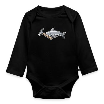 Requin marteau Requin cadeau requins requins marteau - Body Bébé bio manches longues - noir - Devant