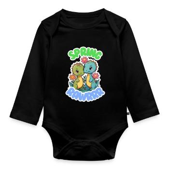 PRINTEMPS RAWRRR - Body Bébé bio manches longues - noir - Devant