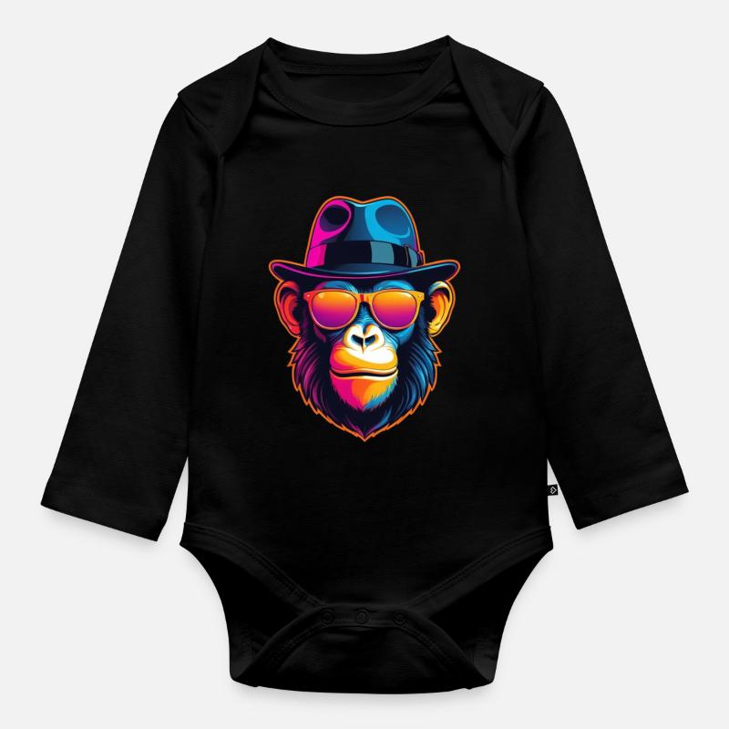 Neon Monkey - Organic Longsleeve Baby Bodysuit - black
