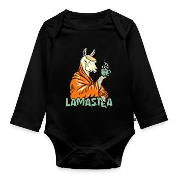 lamastea - Body Bébé bio manches longues - noir - Devant