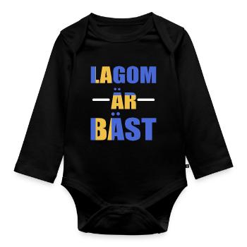 Schweden Schwedisch Lagom - Baby Bio-Langarm-Body - Schwarz - Vorne