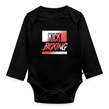 Kickboxing Kickboxen - Baby Bio-Langarm-Body - Schwarz - Vorne