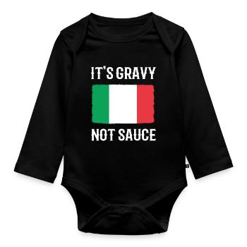 Italie Italie Italien Drapeau italien - Body Bébé bio manches longues - noir - Devant