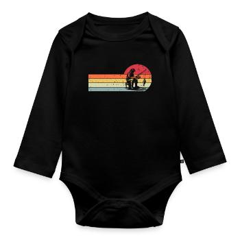 Fishing Anglers Fishing - Organic Longsleeve Baby Bodysuit - black - Front