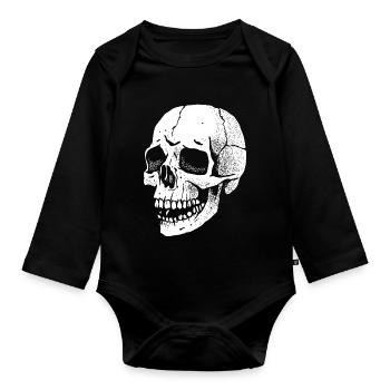 Skull - Organic Longsleeve Baby Bodysuit - black - Front