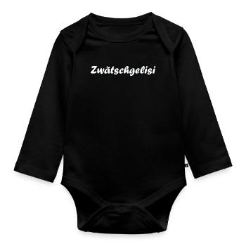 Zwätschgelisi - Baby Bio-Langarm-Body - Schwarz - Vorne