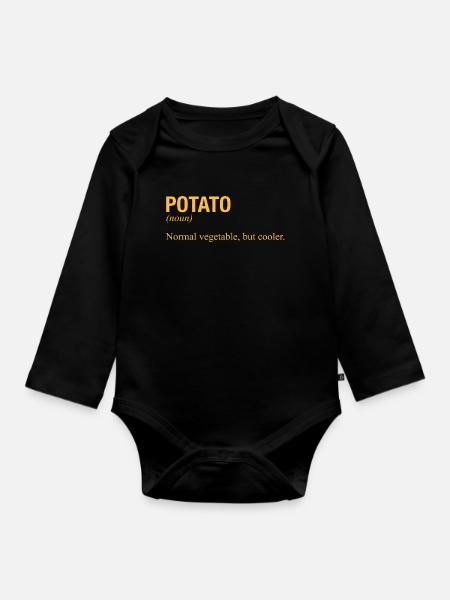 POTATO Kartoffel - Baby Bio-Langarm-Body - Schwarz