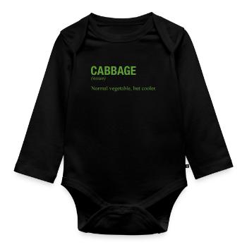 CABBAGE - Organic Longsleeve Baby Bodysuit - black - Front
