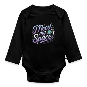 I Need My Space - Baby Bio-Langarm-Body - Schwarz - Vorne