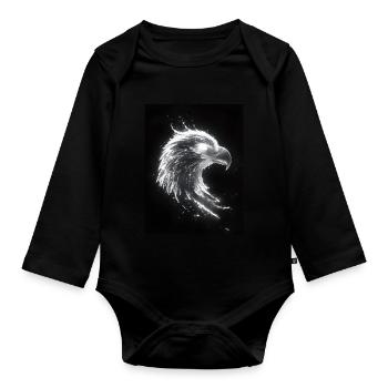 Adler Silhouette Glow Geschenk - Baby Bio-Langarm-Body - Schwarz - Vorne