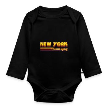 cool New York USA states design - Organic Longsleeve Baby Bodysuit - black - Front