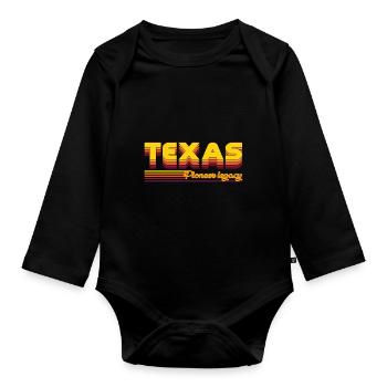 cool Texas USA states design - Organic Longsleeve Baby Bodysuit - black - Front