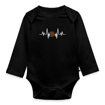 Chocolate heartbeat - Baby Bio-Langarm-Body - Schwarz - Vorne