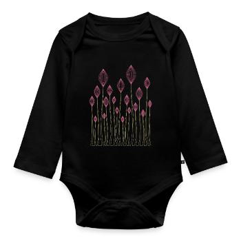 Pflanzen Dekorativ - Baby Bio-Langarm-Body - Schwarz - Vorne