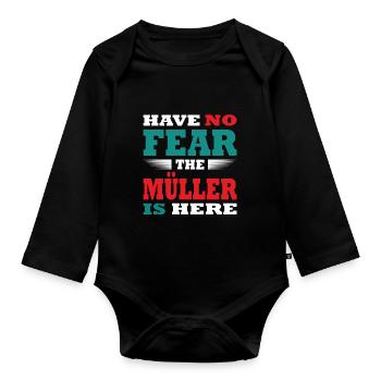 N’ayez crainte, le Müller est là Tenue - Body Bébé bio manches longues - noir - Devant