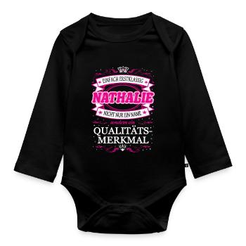 Quality feature Nathalie simply First-class - Organic Longsleeve Baby Bodysuit - black - Front