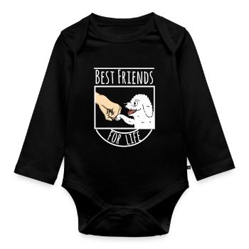 Bichon Frise Best Friends For Life - Organic Longsleeve Baby Bodysuit - black - Front